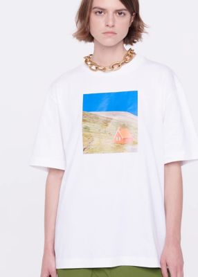 PLANC コットンプリントクルーネックTシャツ