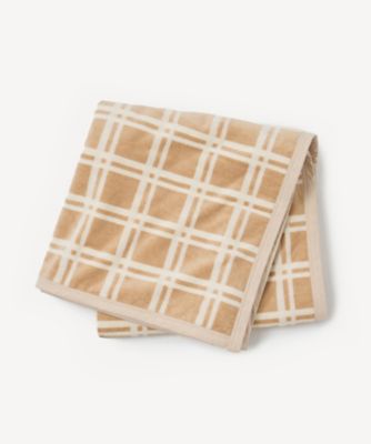 ＜PRISTINE (Women)＞ブラウンチェック綿毛布　４２０５０４