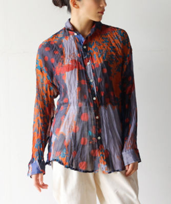 ＜BASCO (Women/大きいサイズ)＞くさしゃつ　うさぎとかめ　くれない［Ｋｕｓａ　Ｋａｎｍｕｒｉ　シルクコットンシャツ］　４３０７６４３－５０