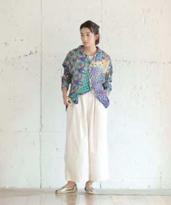 くさしゃつ あおいろのまち［Kusa Kanmuri シルクコットン