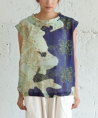 BASCO (Women/大きいサイズ)/バスコ てくまくまや ぎん とっぷ[KusaKanmuri シルクコットントップス] 4309052ー50