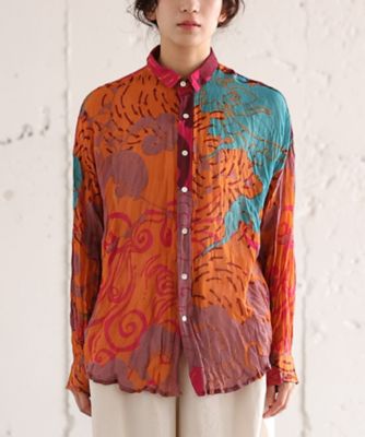 ＜BASCO (Women/大きいサイズ)＞くさしゃつ　きたかぜとたいよう　よう［Ｋｕｓａ　Ｋａｎｍｕｒｉ　シルクコットンシャツ］　４３０９６５３ー５０