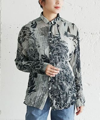 ＜BASCO (Women/大きいサイズ)＞くさしゃつ　いとしいねいろ　Ｋｕｓａ　Ｋａｎｍｕｒｉ　シルクコットンシャツ　４３１０４６１ー５０