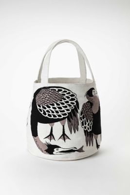 トートバッグ『川ほとりのニンマリのウたち』カワウ／アイボリー