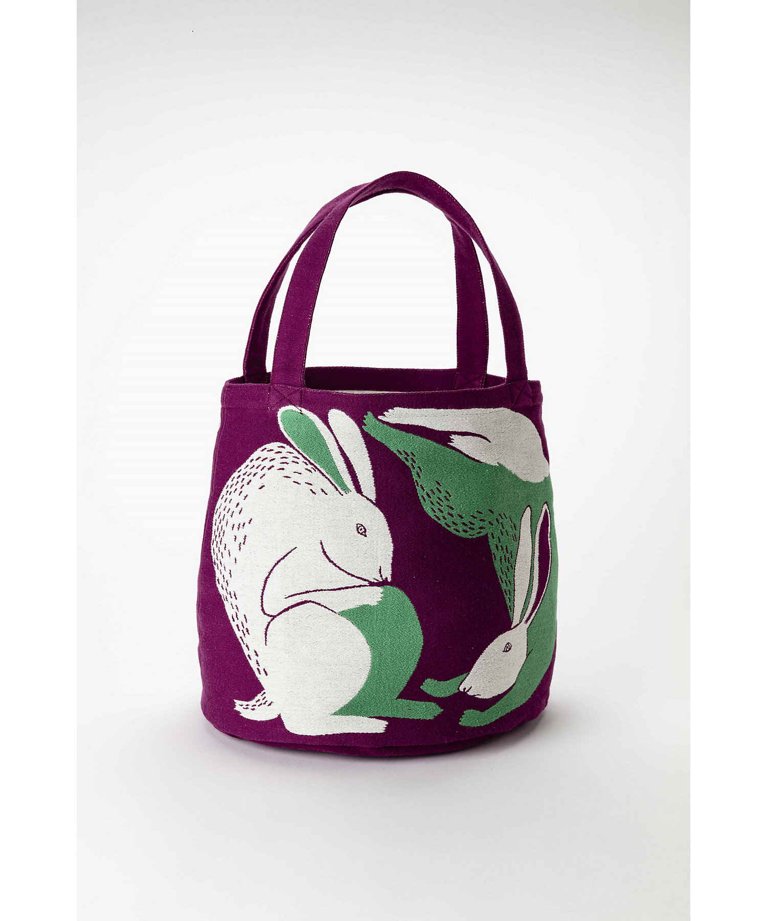 トートバッグ『平原の花のウサギたち』ウサギ／パープル の通販 