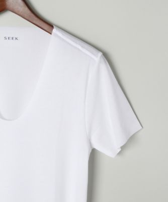 夏用素材　メッシュ素材　ＵネックＴシャツ
