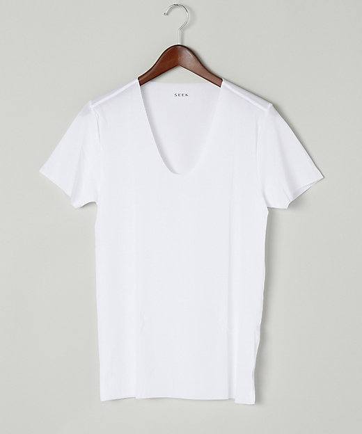 ＜三越伊勢丹/公式＞ 夏用素材 メッシュ素材 UネックTシャツ 03・ホワイト アンダーシャツ