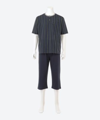 ＜LANVIN COLLECTION (Men)＞襟なし　かぶり　半袖パジャマ