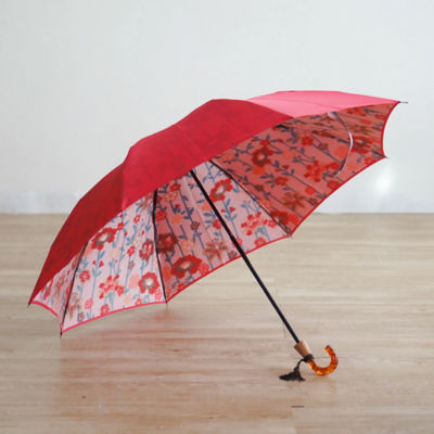 甲州織 裏ほぐし織 雨晴兼用折り畳み傘 和花 8本骨 | 小宮商店/コミヤ 