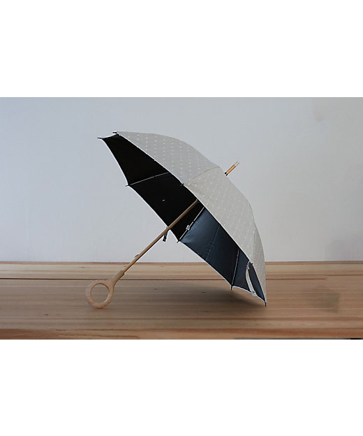  日傘・晴雨兼用長傘 フリンジドットシェード 8本骨 グレー 傘・日傘
