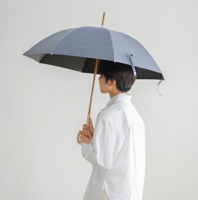 一級遮光・晴雨兼用長傘　ボーダーシェード　８本骨