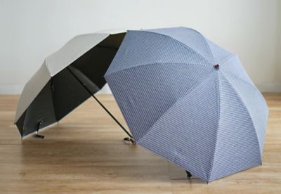 一級遮光・晴雨兼用折りたたみ傘　ボーダーシェード　８本骨