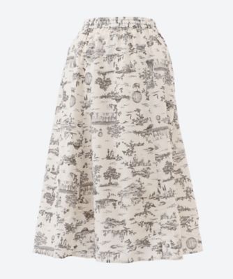 ＜green nout (Women/大きいサイズ)＞シーチングトワルドジュイ調プリントスカート