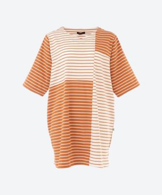 green nout (Women/大きいサイズ)/グリーンノート 天竺ボーダーTシャツ