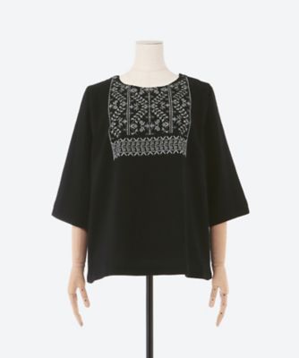 45R フォークロア調　刺繍トップス フォークロア刺繍ブラウス プラスサイズ | green nout (Women/大きい