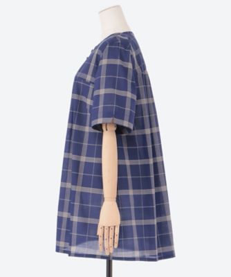 コットンシルクチェックチュニック