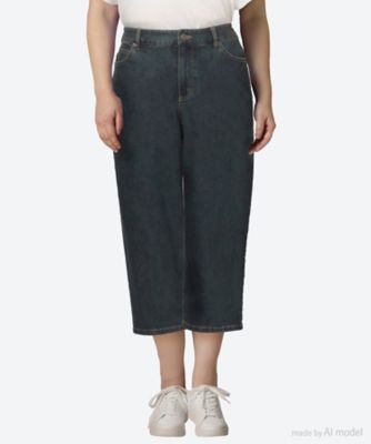 ＜green nout (Women/大きいサイズ)＞ストレッチデニムガウチョＰＴ　プラスサイズ