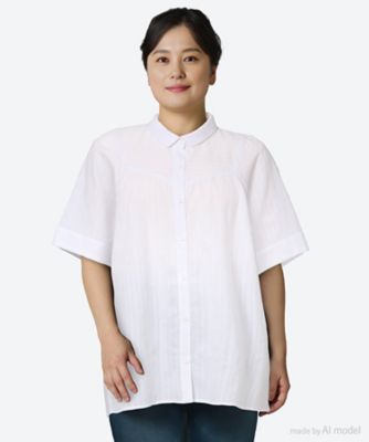 ＜green nout (Women/大きいサイズ)＞コットンドビーＢＬ　プラスサイズ