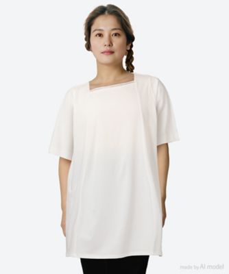 green nout (Women/大きいサイズ)/グリーンノート 天竺ビーズ付チュニック