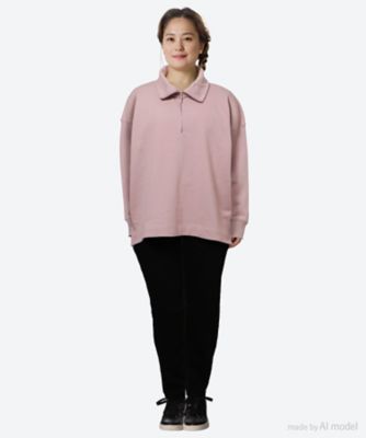 裏毛ハーフジップ 4702604 | green nout (Women/大きい