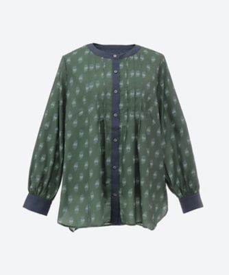 ＜green nout (Women/大きいサイズ)＞ポリエステルクレープ更紗風プリントＢＬ　プラスサイズ　４７５５６０７