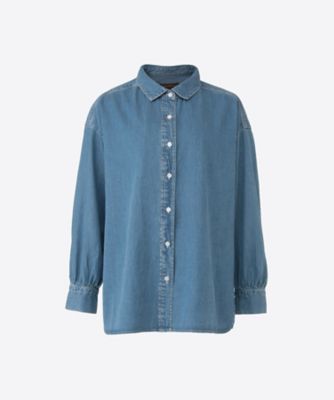 green nout (Women/大きいサイズ)/グリーンノート テンセルコットンデニムシャツ　４７０５６０９