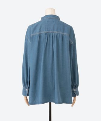 テンセルコットンデニムシャツ　プラスサイズ　４７５５６０９