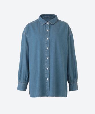 green nout (Women/大きいサイズ)/グリーンノート テンセルコットンデニムシャツ　プラスサイズ　４７５５６０９