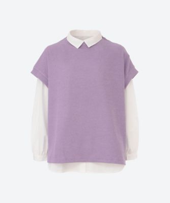 green nout (Women/大きいサイズ)/グリーンノート セット企画 ニットソー + ブロードシャツ 4702616