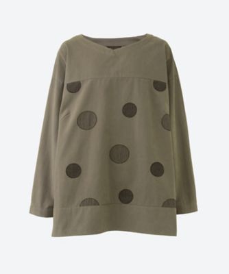 ＜green nout (Women/大きいサイズ)＞コットンツイル起毛　ドット刺繍ブラウス　プラスサイズ　４７５５６１１
