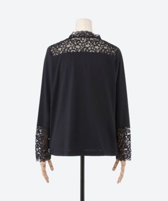 レース付きハイネックカットソー 5702001 | green nout (Women
