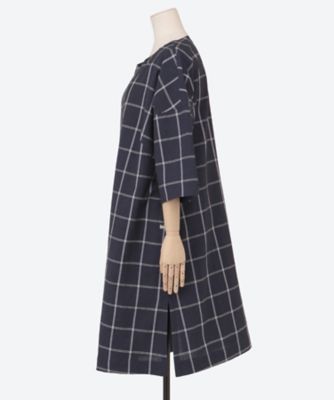 綿麻ウィンドペーンチェックチュニック　５７０５００７