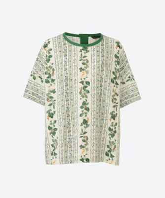 green nout (Women/大きいサイズ)/グリーンノート コットンリネンボタニカルストライプＢＬ　５７０５１０１