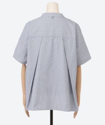ノ*0様 HERNO,guji コラボレーション別注ハイブリッドスタンドカラーブ ストライプスタンドカラーシャツ 5705108 | green nout (Women