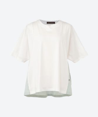 ＜green nout (Women/大きいサイズ)＞天竺別地付きＴシャツ　５７０２１２３