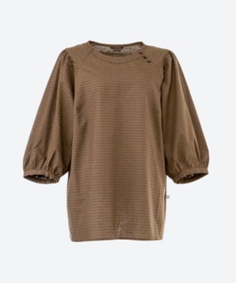 ＜green nout (Women/大きいサイズ)＞リネン混チェックブラウス　５７０５６０１