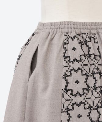 ストレッチ起毛刺繍スカート 5703602 | green nout (Women
