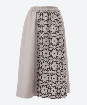 ＜green nout (Women/大きいサイズ)＞ストレッチ起毛刺繍スカート　５７０３６０２
