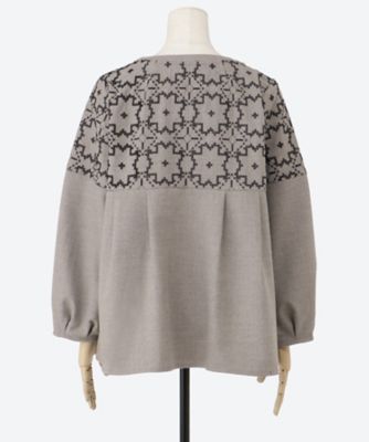 ストレッチ起毛刺繍ブラウス 5705611 | green nout (Women