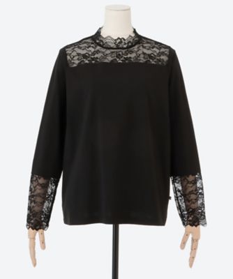 ＜green nout (Women/大きいサイズ)＞レースカットソー　５７０２６１４