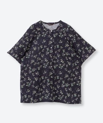 ＜green nout (Women/大きいサイズ)＞サッカーボタニカルプリントブラウス　６７０５１０３