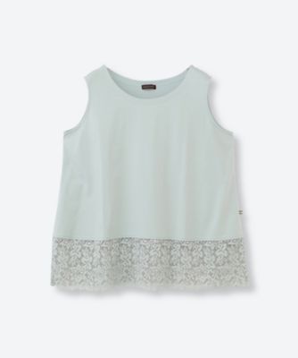 ＜green nout (Women/大きいサイズ)＞接触冷感　レース付きタンクトップ　６７０２１０３