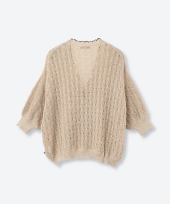 ポテチーノ、風non．non．dorlのカーデガン、 リネン混◇NON NO ノンノ 7分袖 ニット カーディガン 春夏/麻
