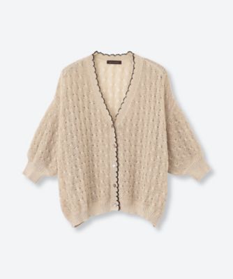 ＜green nout (Women/大きいサイズ)＞麻調ポリエステルカーディガン　６７０６００１