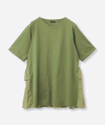 ＜green nout (Women/大きいサイズ)＞接触冷感　後ろフリルチュニック　６７０２１０８