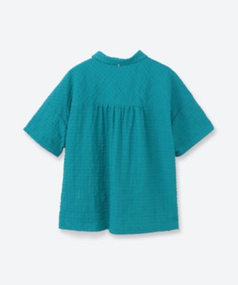 シャーリングシャドーチェックブラウス 6705110 | green nout