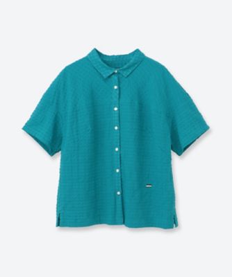シャーリングシャドーチェックブラウス 6705110 | green nout