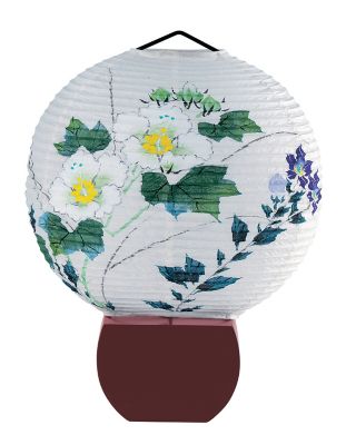 盆提灯・行灯/ボンチョウチン・アンドン 円想（芙蓉に桔梗）