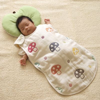 Ｈｏｐｐｅｔｔａ（ホッペッタ）／シャンピニオン　スリーパー　ベビーサイズ　ふくふくガーゼ（６重ガーゼ）