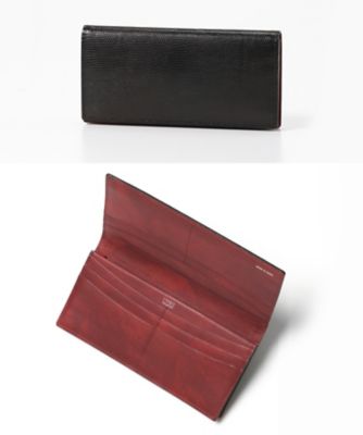 CYPRIS (Men)/キプリス リザード 通しマチ長財布 4230 01・ブラック 財布・マネークリップ【三越伊勢丹/公式】